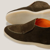 Andora - Camouflage Green Suede - Loafer Boots