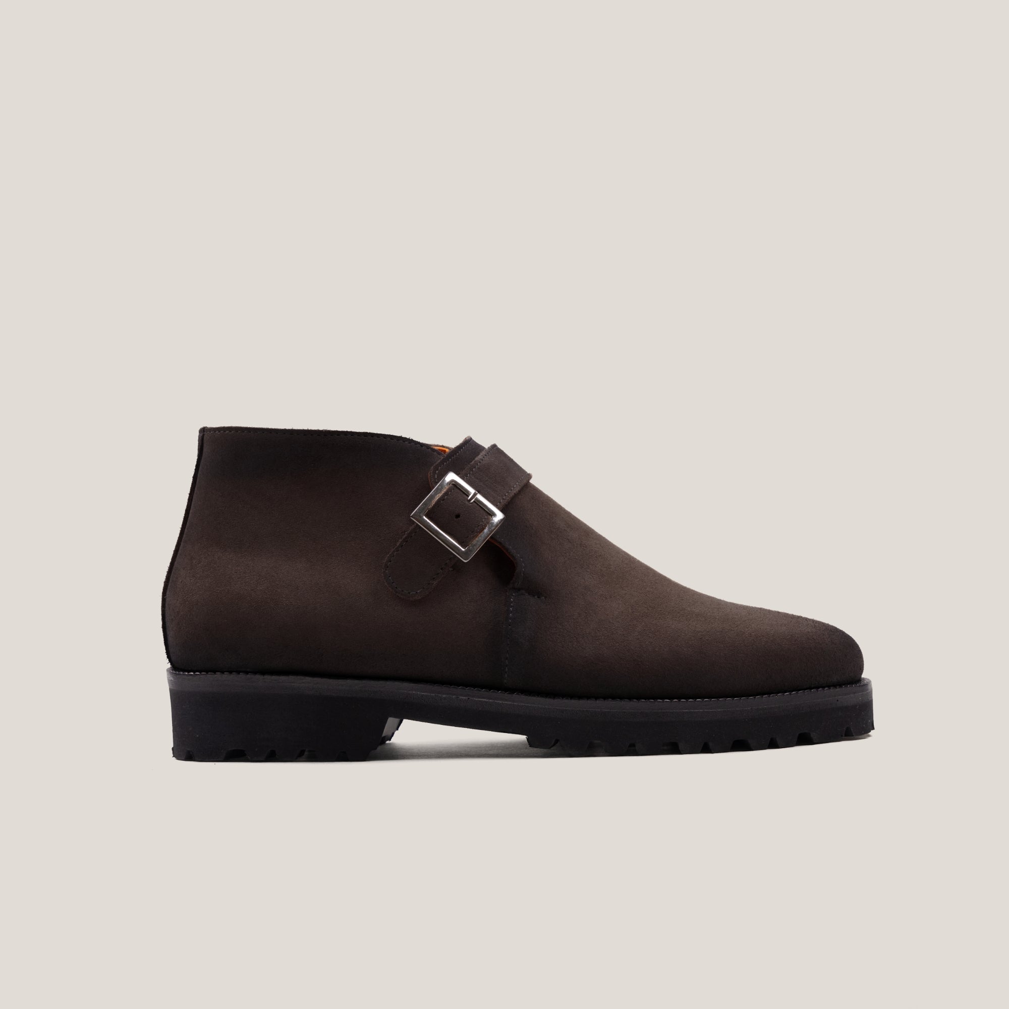 Biella - Dark Brown Suede - Monk Strap Ankle Boots