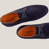 Lecco - Croco Dark Navy Suede - Chukkas