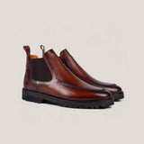 Livorno Country - Cognac Brown Patina Leather - Chelsea Boots