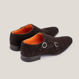 Monte Carlo - Dark Brown Suede - Double Monk Shoes