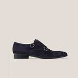 Monte Carlo - Dark Navy Suede - Double Monk Shoes