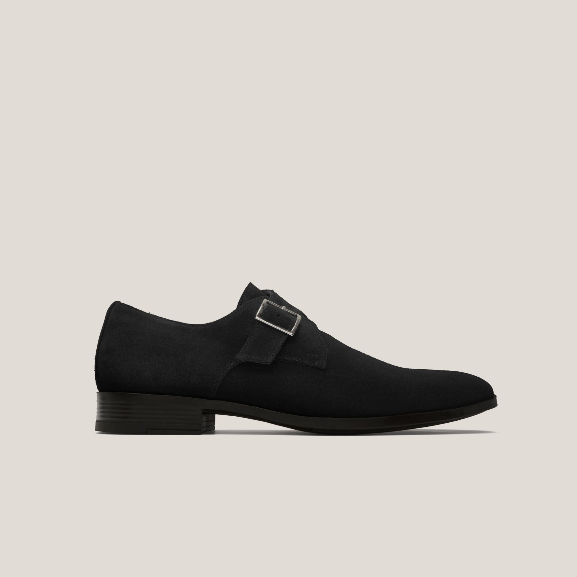 NY24 - Black Suede - Single Monk Shoes