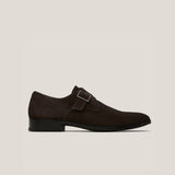 NY24 - Dark Brown Suede - Single Monk Shoes