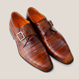 NY24 - (1661) Cognac Brown Croco - Monkstrap