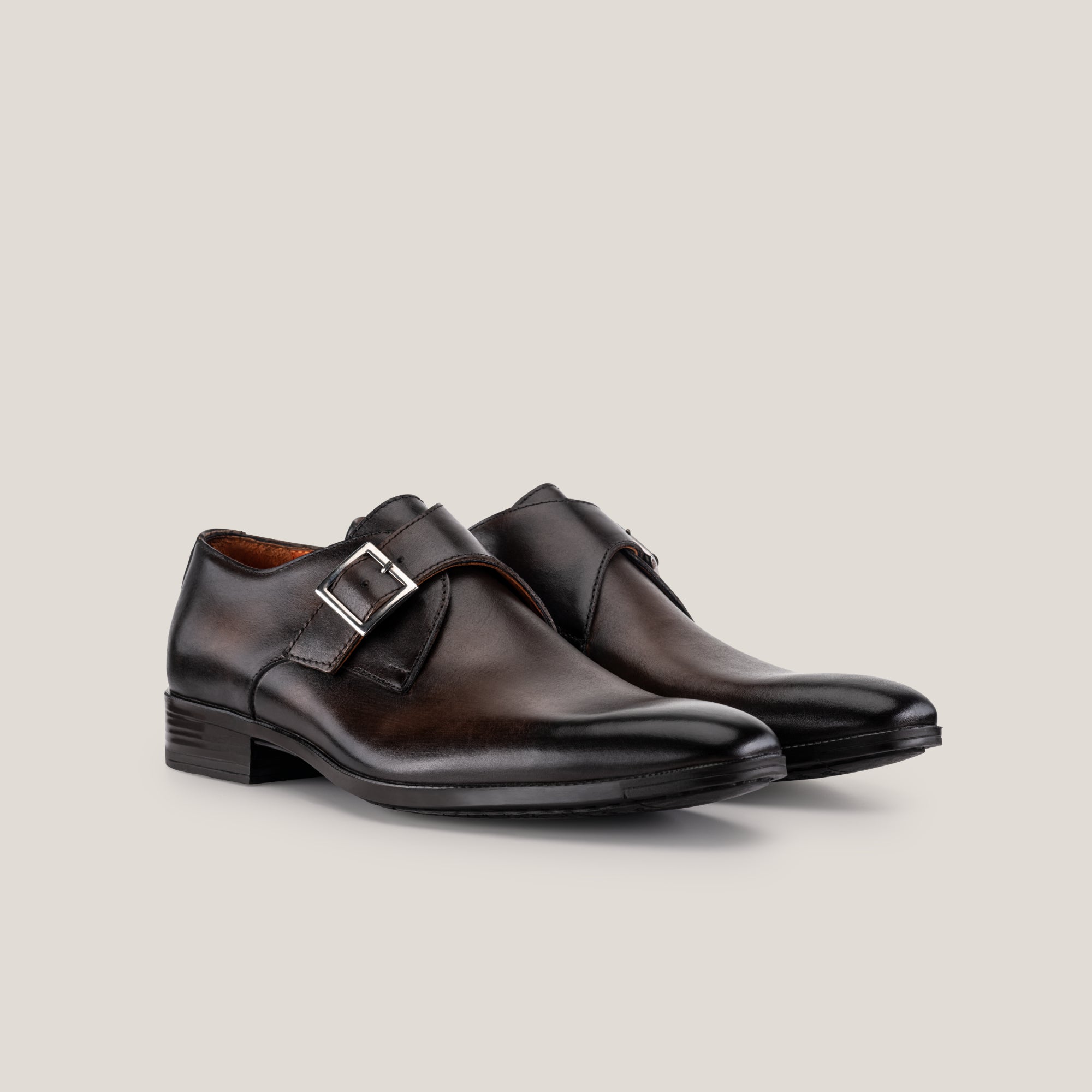 NY24 - Saddle Brown - Single Monk Shoes