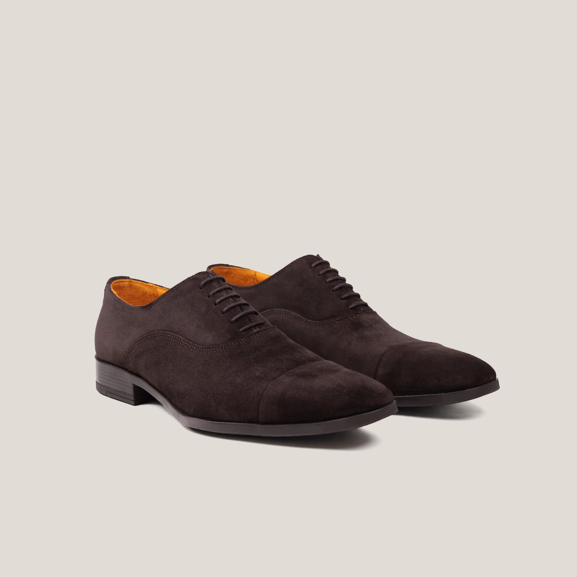 Oxford24 - Dark Brown Suede - Cap Toe Oxfords