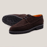 Pescia - Dark Brown Suede - Lace up Loafers