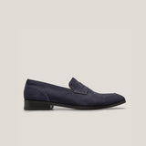 Porto - Dark Navy Suede - Penny Loafers