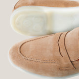 Portofino - Light Beige Suede - Penny Loafers