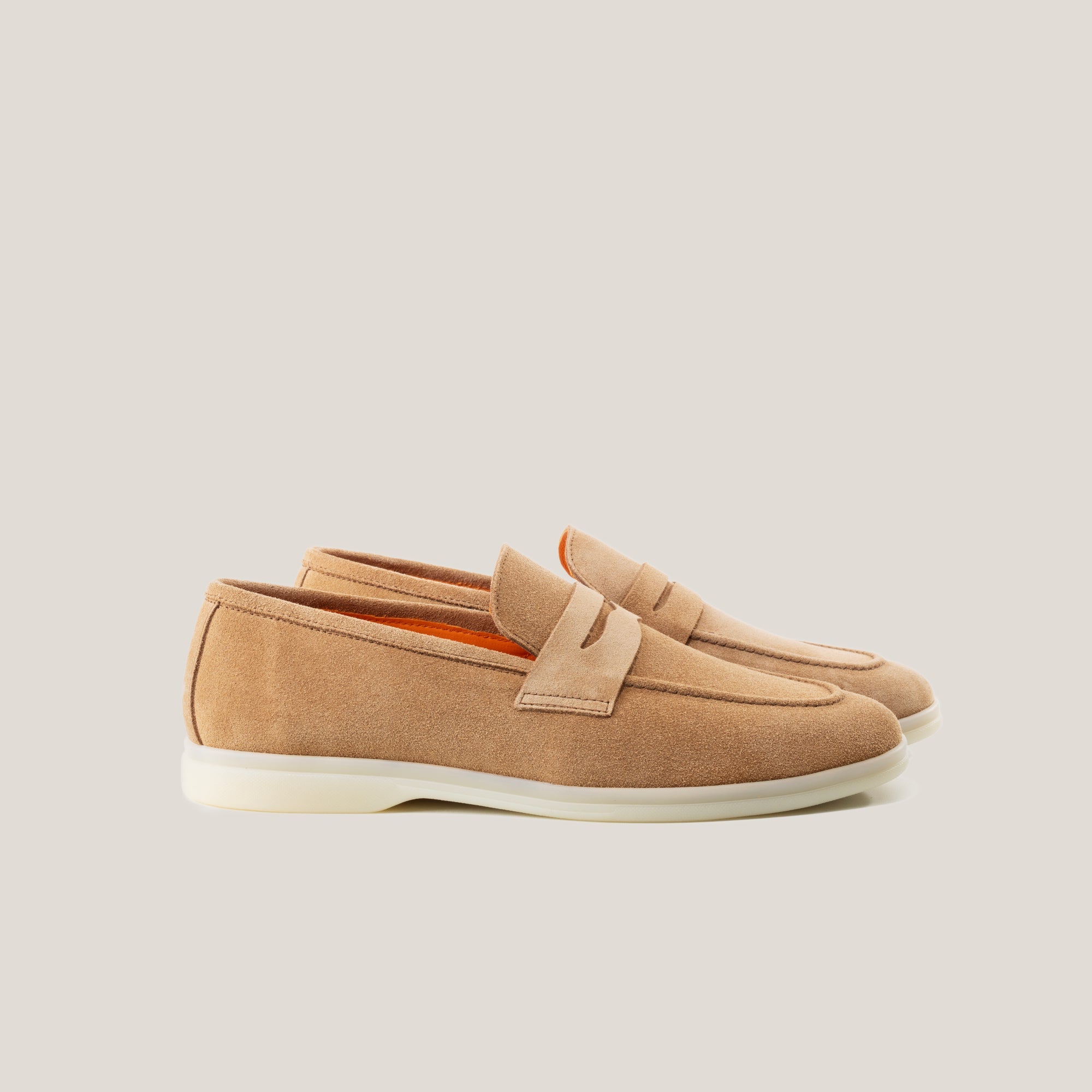Portofino - Light Beige Suede - Penny Loafers