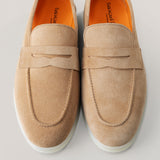 Portofino - Light Beige Suede - Penny Loafers