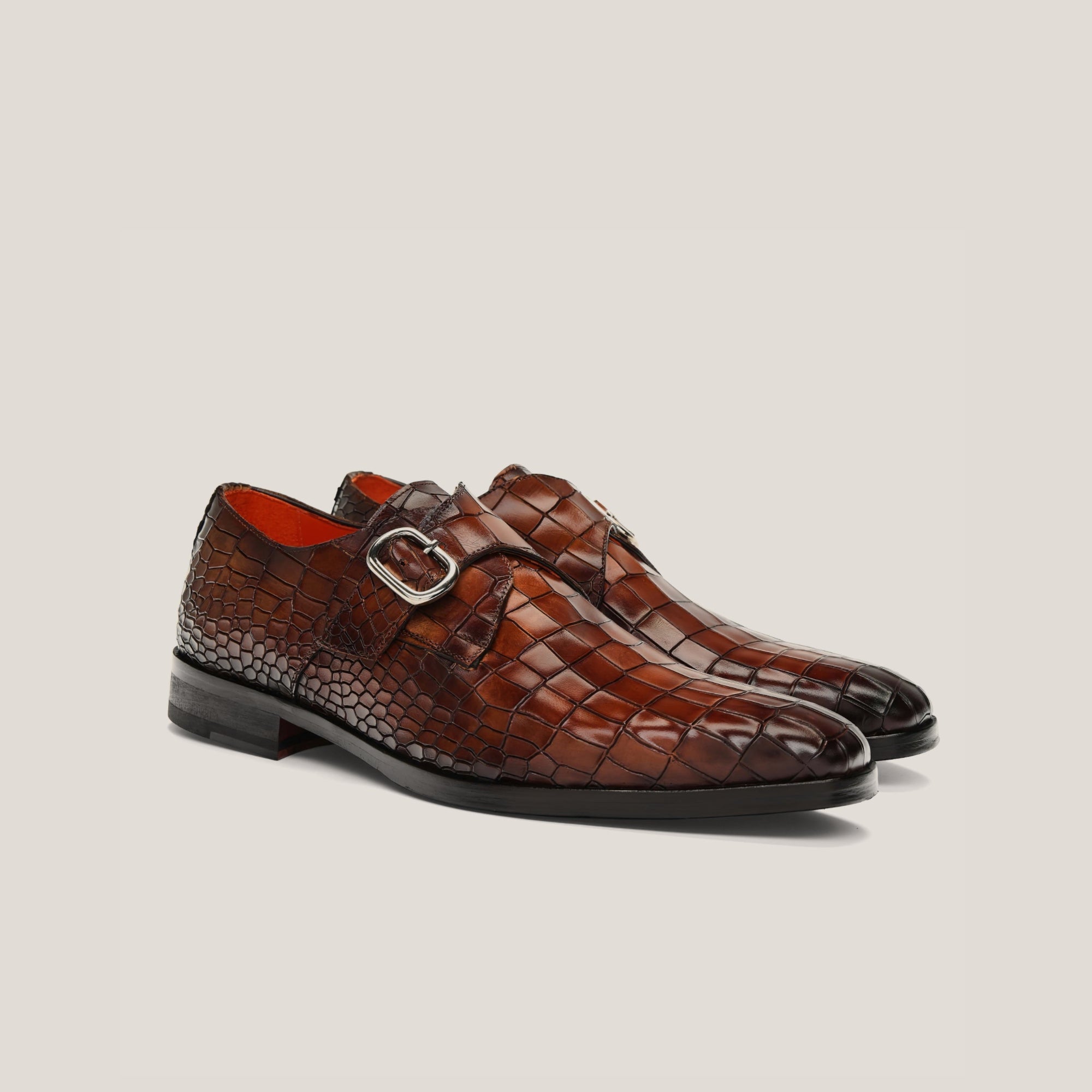 Roma - Terra d'Oro Patina Croco - Monk Strap