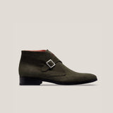 Stockholm - Camouflage Green Suede - Monk Strap Boots