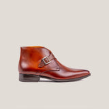 Stockholm - Cognac Brown Leather - Monk Strap Boots