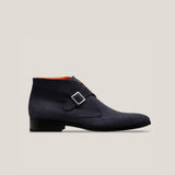 Stockholm - Dark Navy Suede - Monk Strap Boots