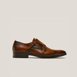 Torino - Cognac Brown Leather - Double Monk Shoes