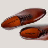 Vienna24 - Cognac Brown Patina Leather - Whole cut Oxfords