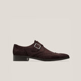 Washington - Dark Brown Suede - Monk Strap Brogues